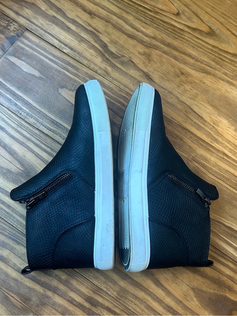 Women’s Black Slip-On Zip Sneaker Boot - Picture 4 of 6